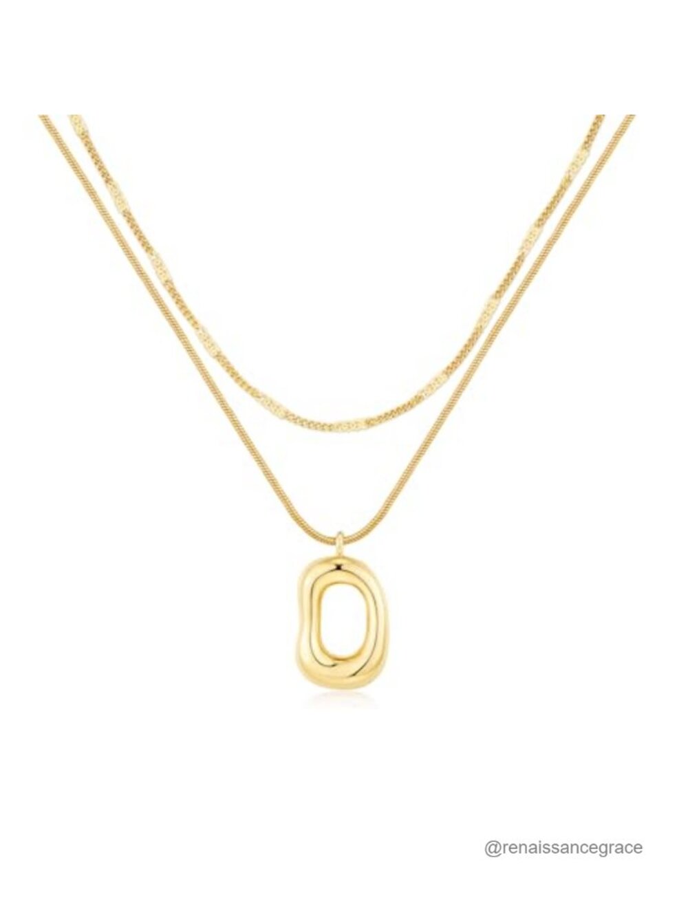 Layered Gold Plated Necklace Set Dainty Choker Chunky Snake Chain with Pendant
